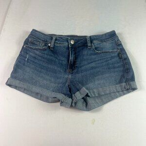Silver Jean Short Women 31* Suki Mid Rise Blue Cuffed Stretch Denim Jorts Tag 30